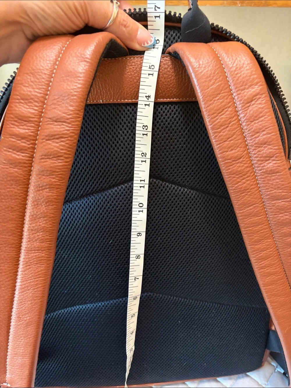 Coach Rust Orange Leather-Trim Sherpa Backpack